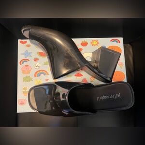 Jeffrey Campbell Glossy Black Block Heels